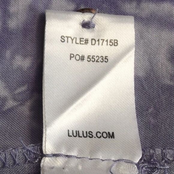 LULUS Shirt Dress, XS, Purple Tie-dye, Short sleeve, button front, Rayon - Picture 13 of 13